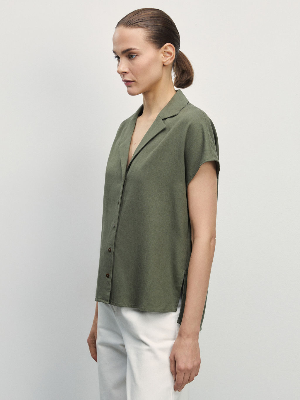 Блузка изо льна с английским воротником / Zarina  фото 4