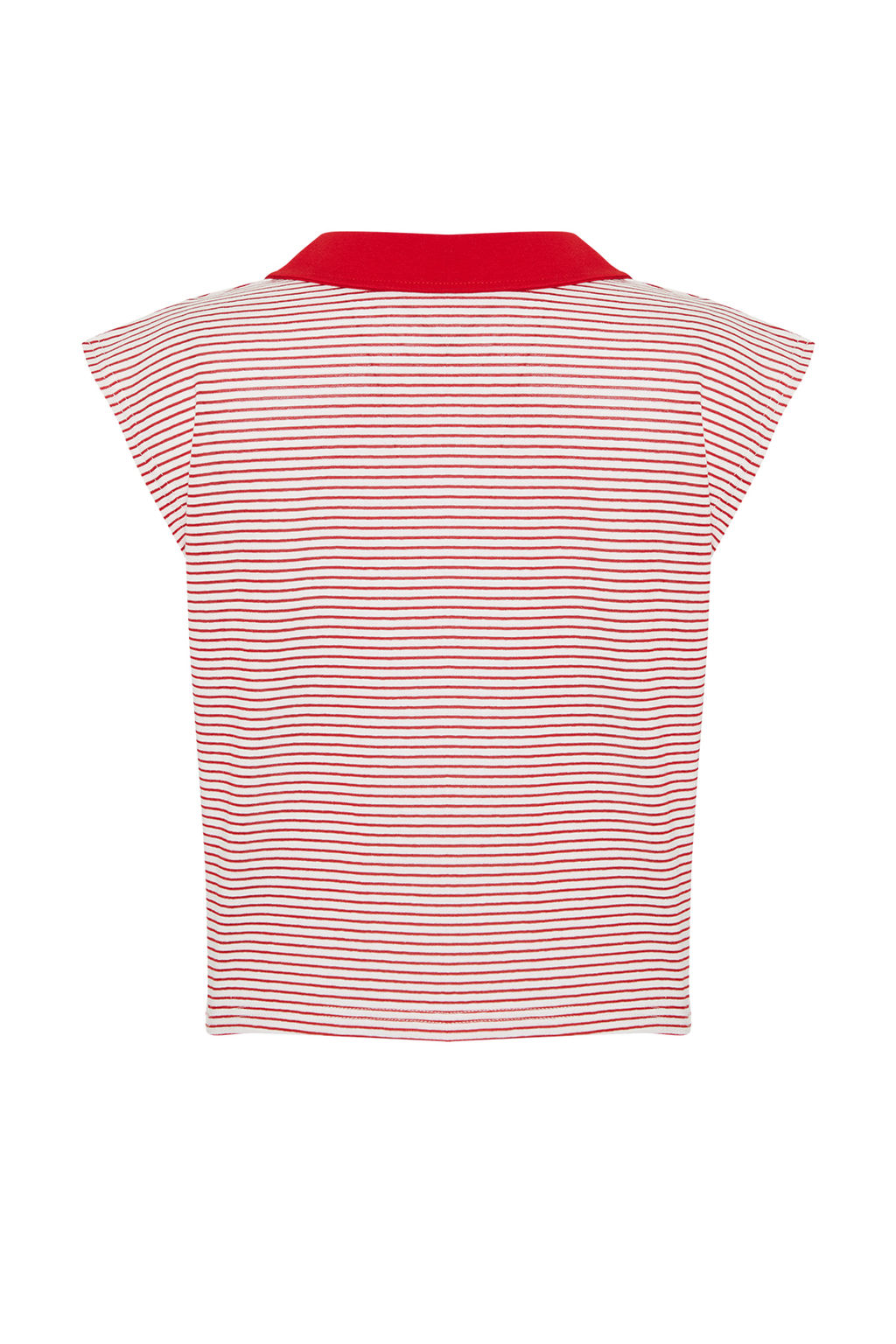 K?rm?z? Cizgili Kal?n Pamuklu Polo Yaka Regular/Normal Kal?p Orme T-Shirt TWOSS24TS00075