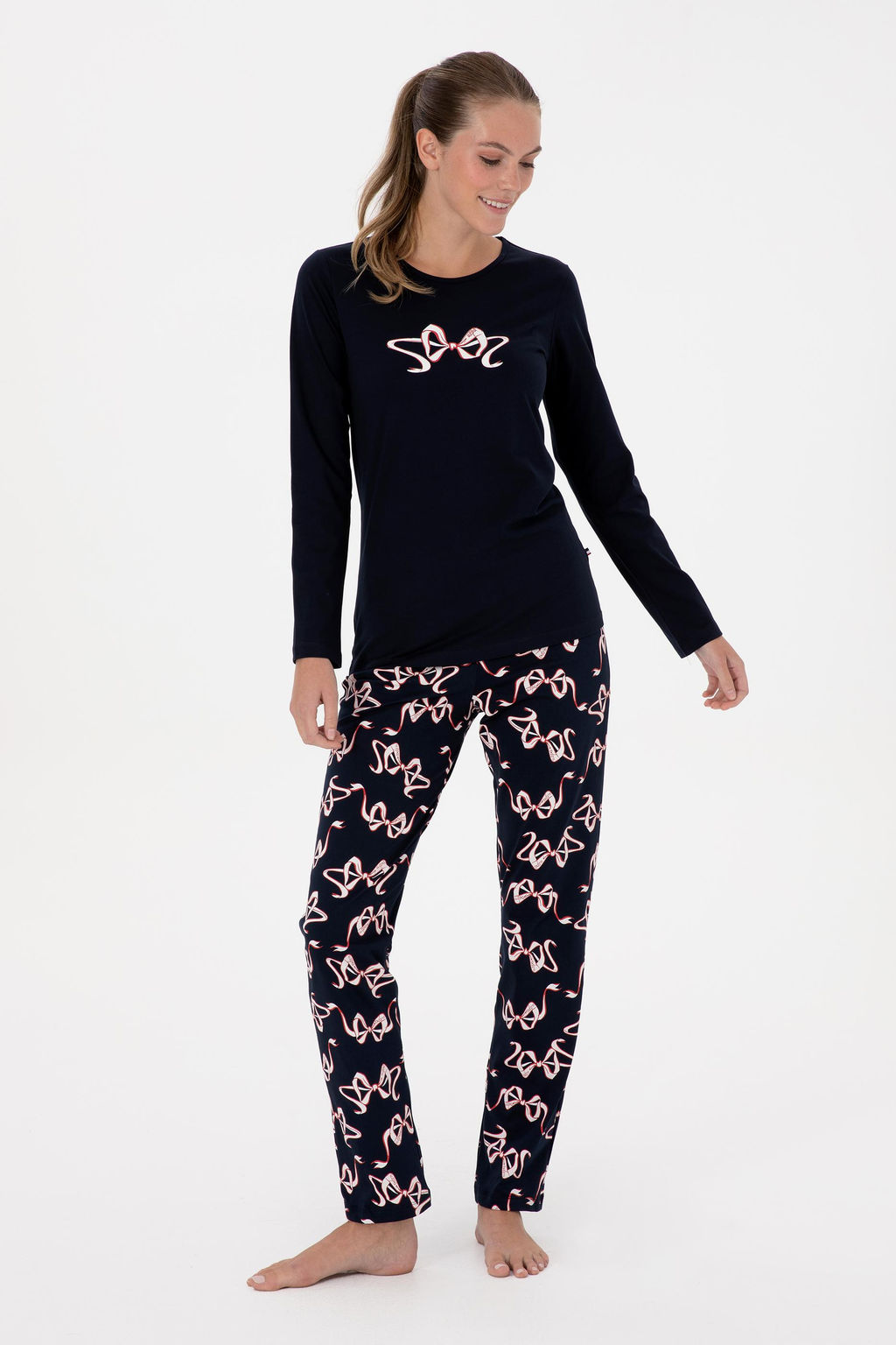Kad_n Lacivert Pijama Tak_m_ Sepette S_rpriz _ndirim - U.s. polo assn фото 4