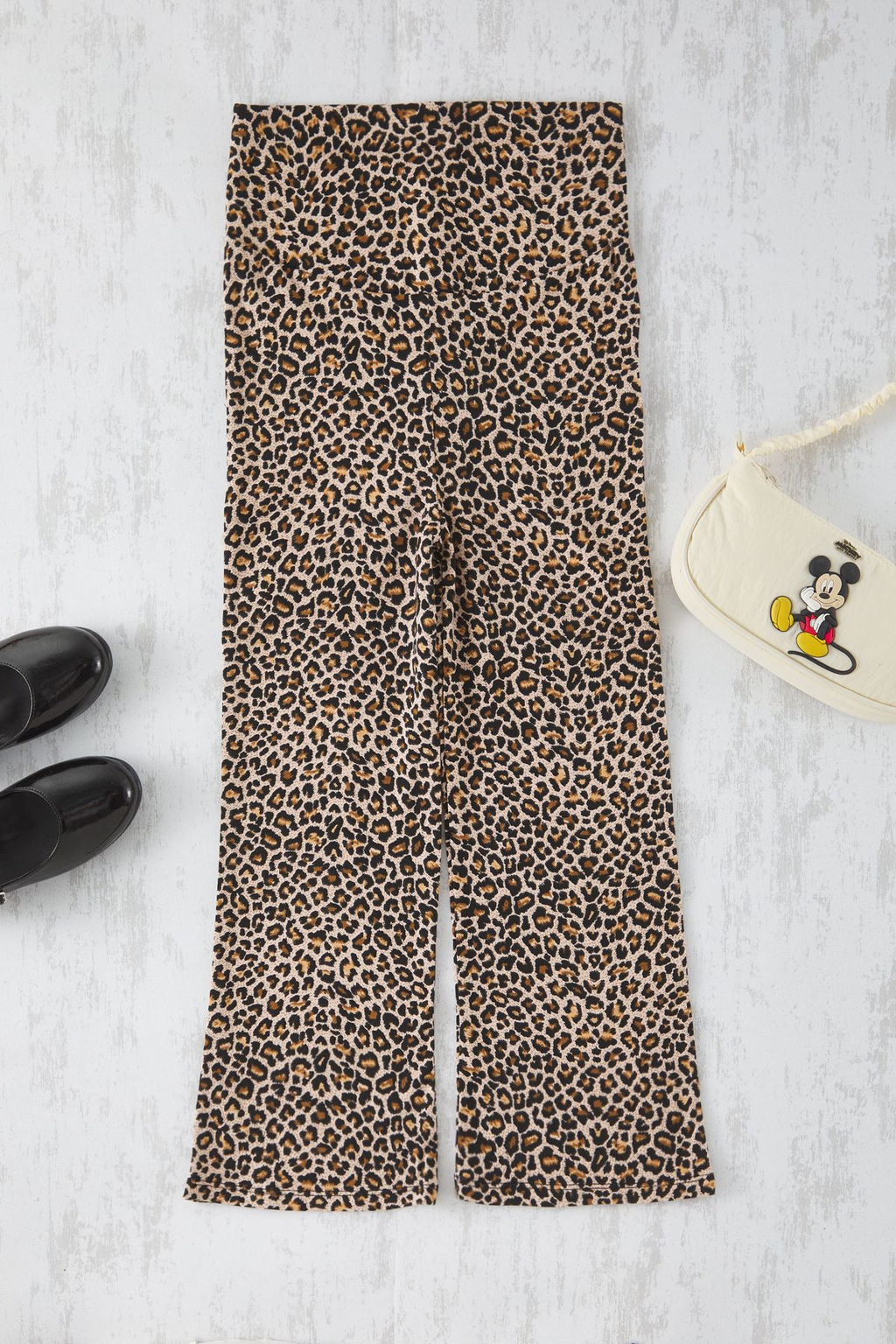 Cok Renkli K?z Cocuk Leopar Desenli Pamuklu Orme Tayt TKDSS25TA00013