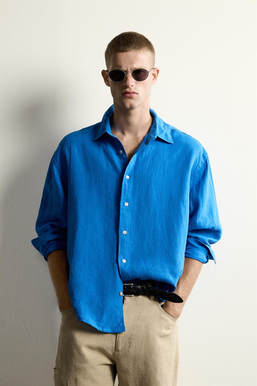 CAMISA RELAXED FIT 100% LINO / Azul el?ctrico - Zara фото 2
