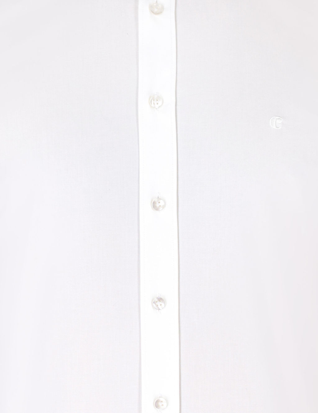 Белая базовая рубашка приталенного кроя с длинным рукавом - Cacharel фото 5