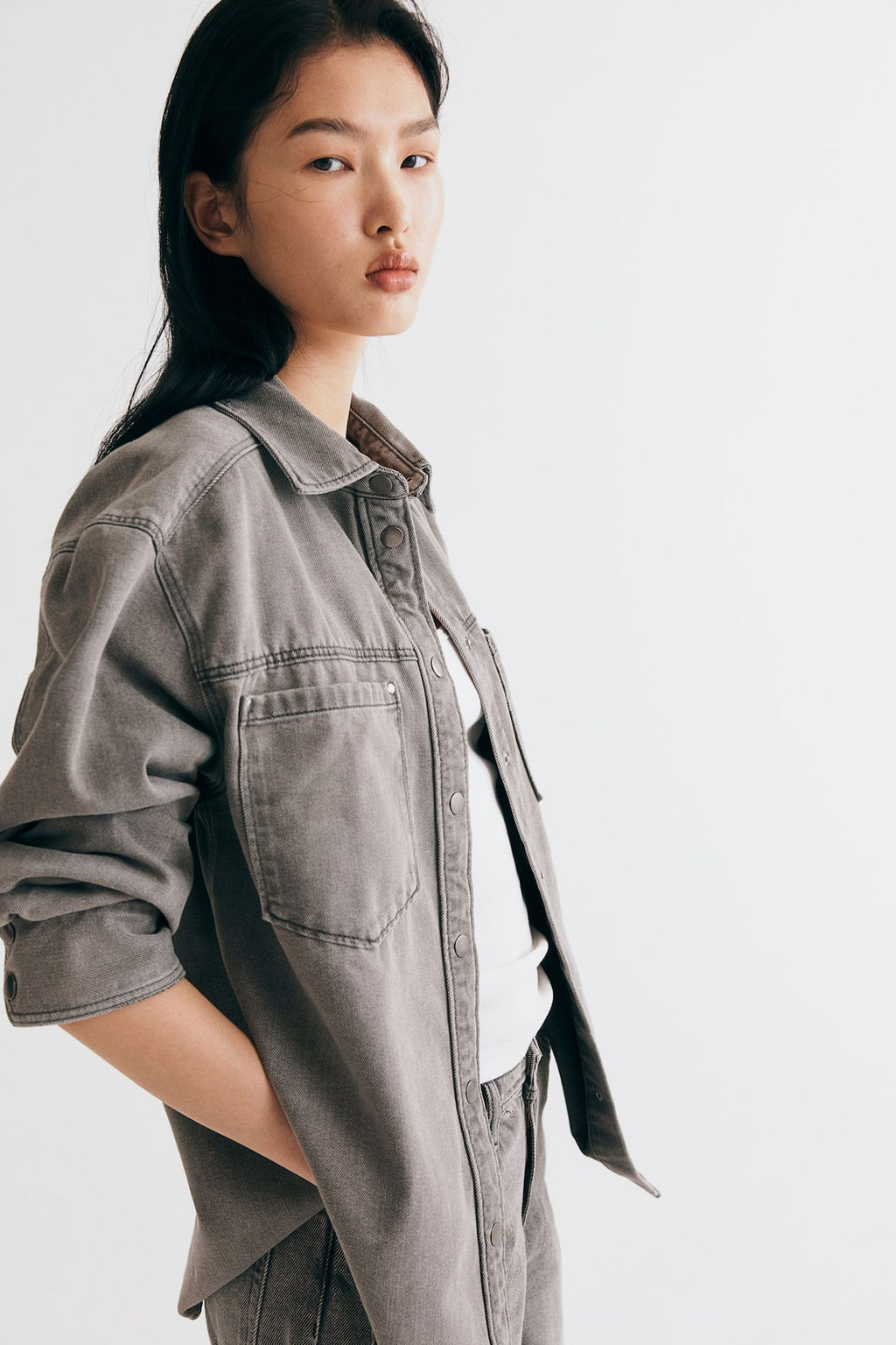Camisa denim de corte holgado - H&m фото 3