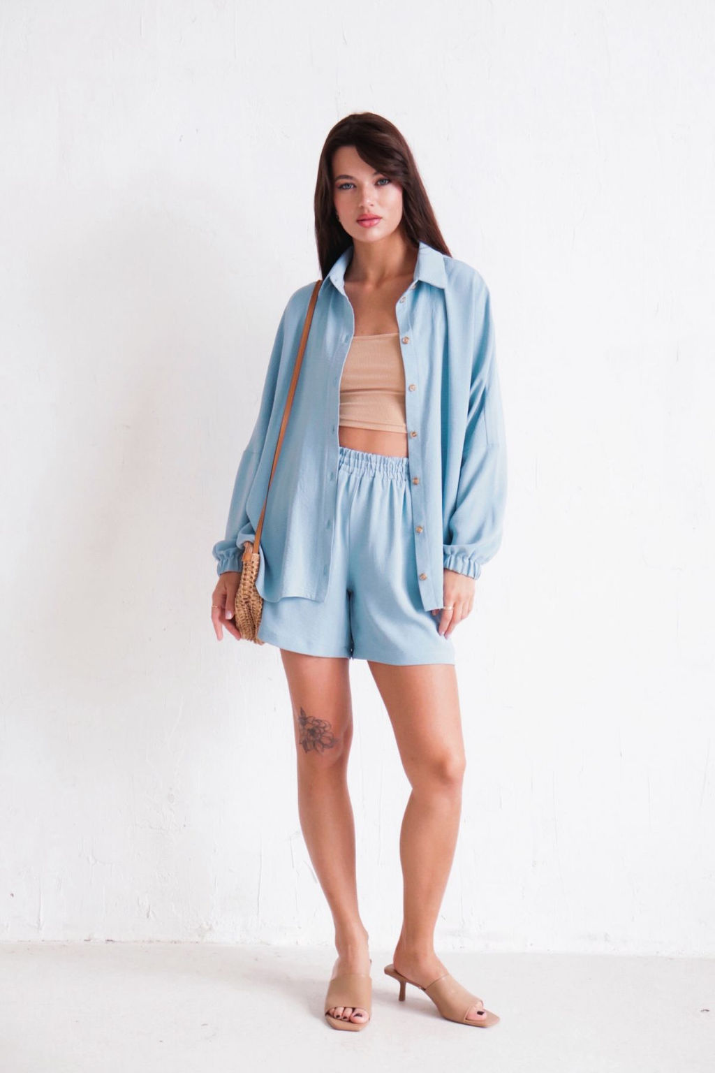 9650 Костюм в пижамном стиле голубой - Martichelli фото 10