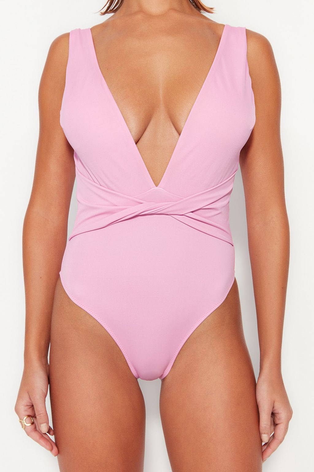 S?klamen Derin Dekolteli Dugumlu Normal Paca Mayo TBESS23MA00364