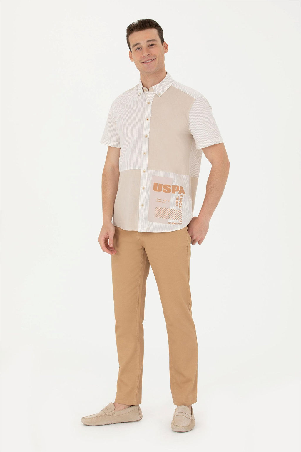 U. S. Polo Assn Мужская рубашка с коротким рукавом Stone - U.s. polo assn фото 11