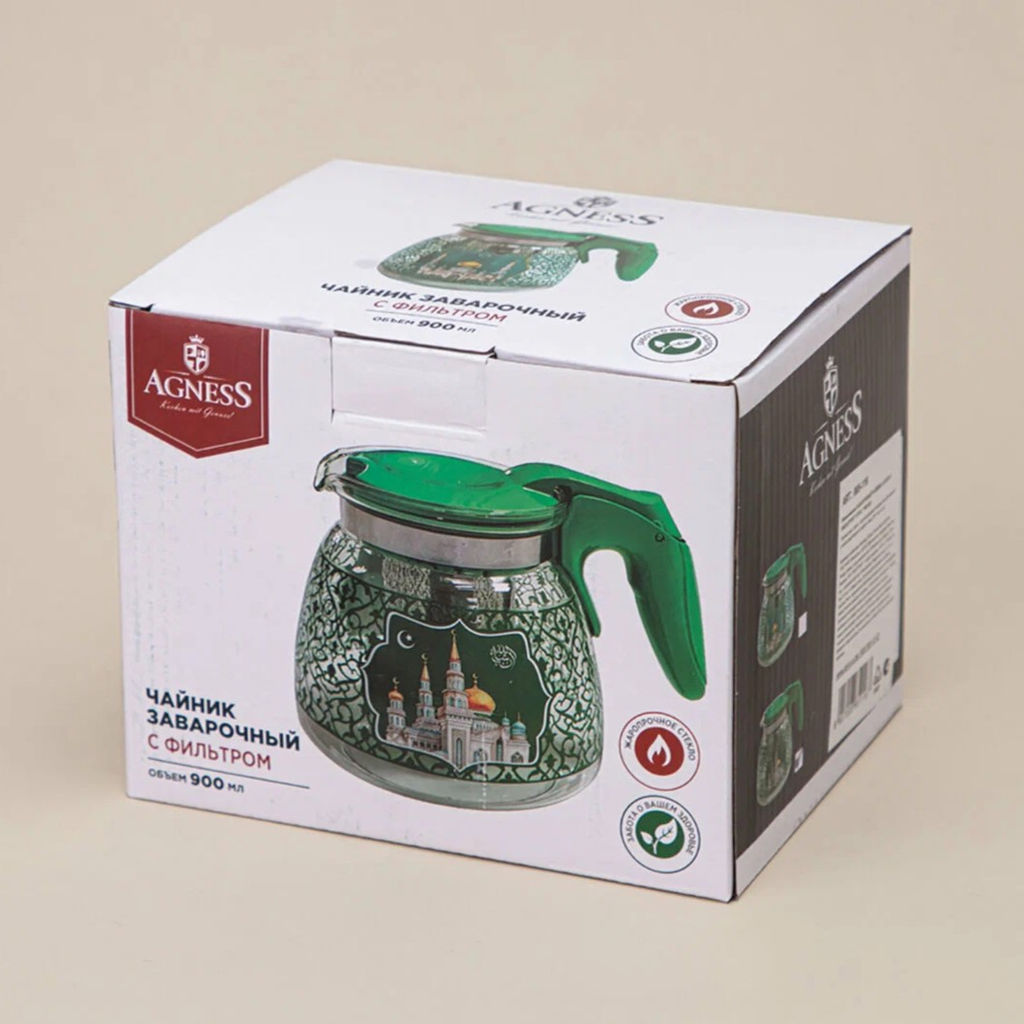 Чайник заварочный 900 мл AGNESS с фильтром "Сура" арт. 885-117