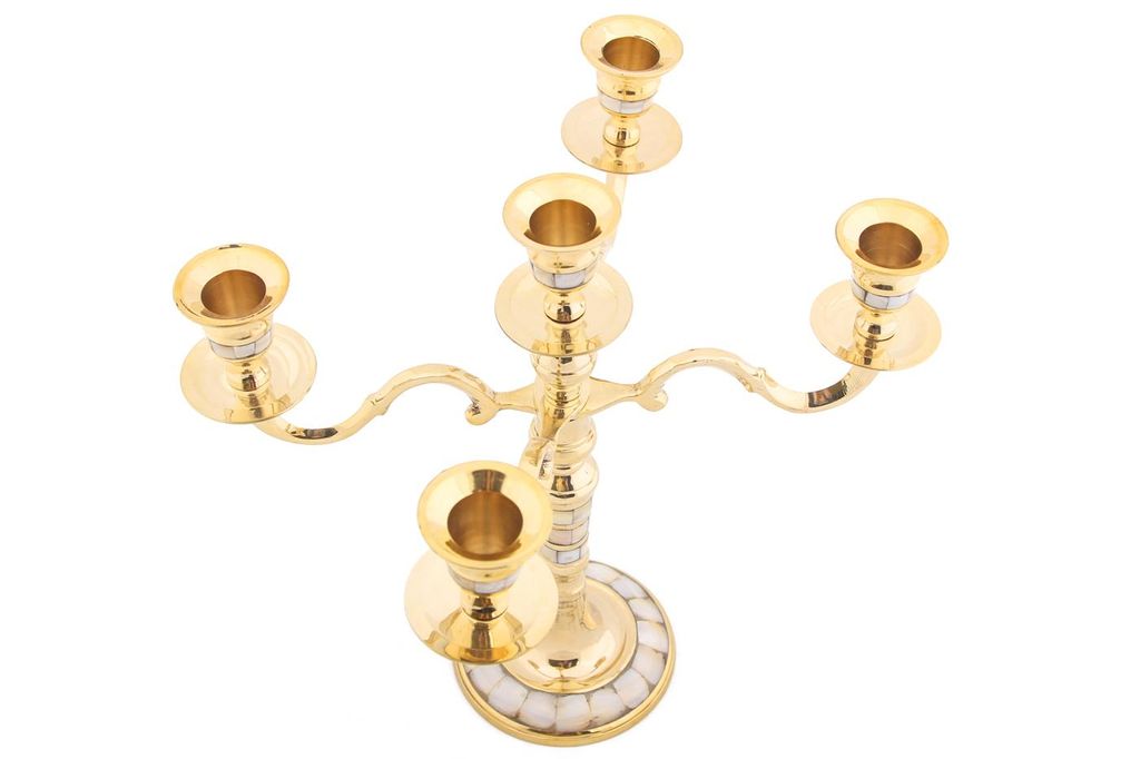 Подсвечник № П70103 на 5 свечей с перламутром - Ганг фото 2