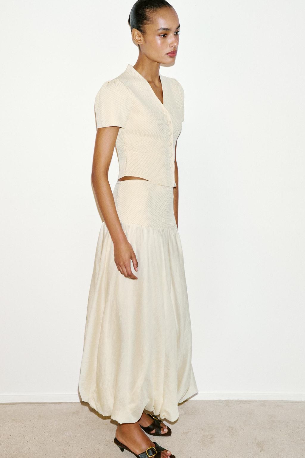 CHAQUETA ESTRUCTURA PUNTO / Crudo - Zara фото 3