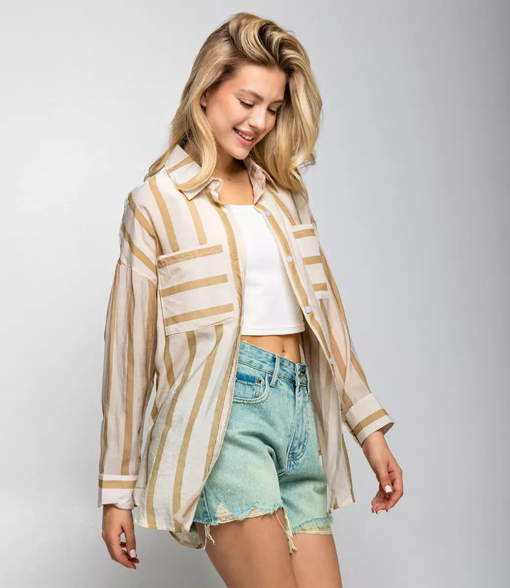 Рубашка #КТ21020 (1), бежевый - Dommod фото 2