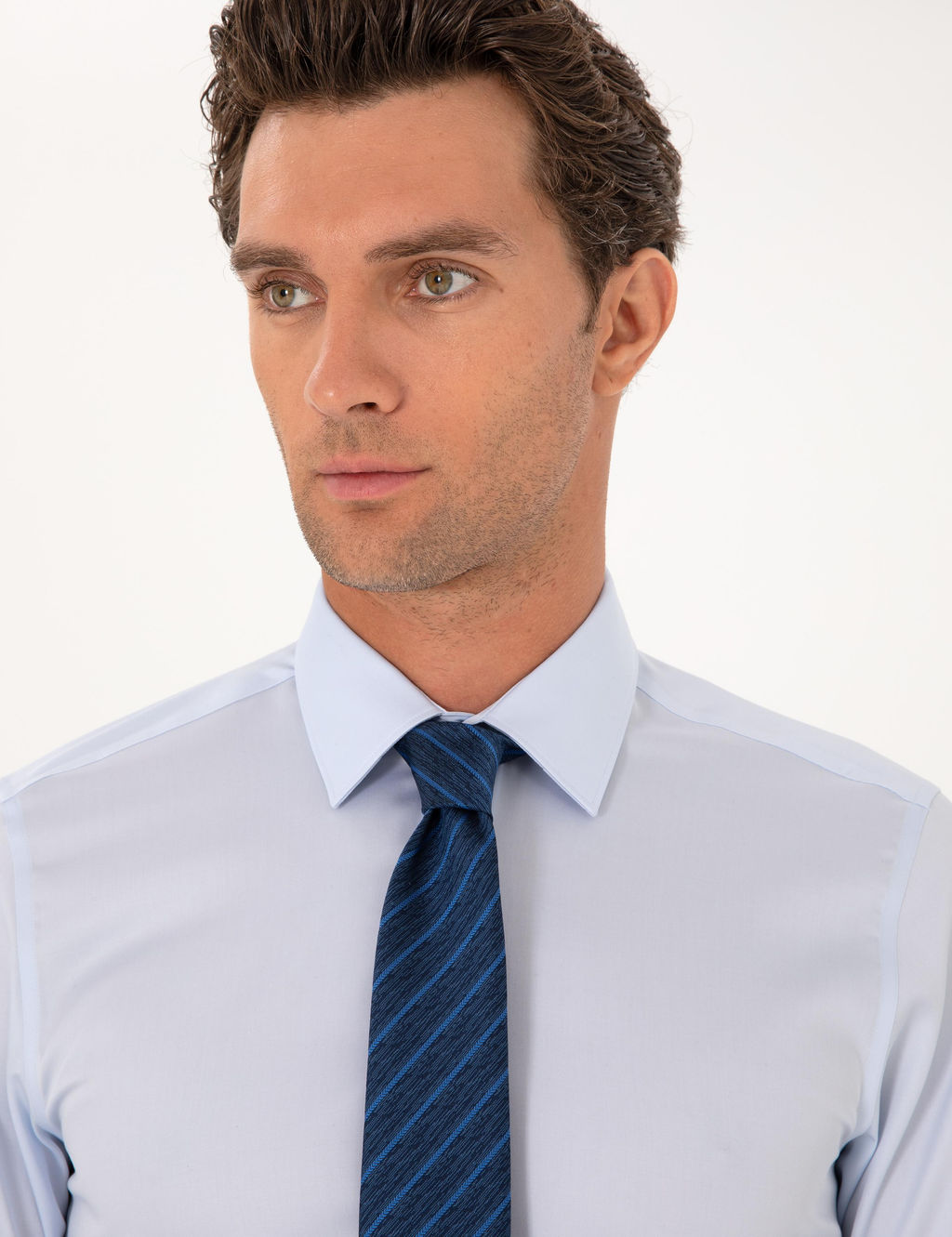 A__k Mavi Slim Fit Non Iron Klasik G_mlek - Cacharel фото 2