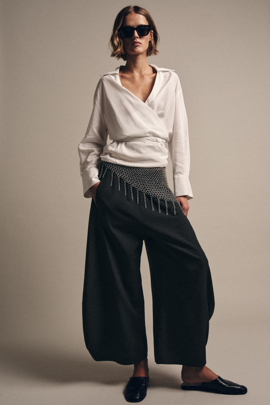 VOLUME FLOWY TROUSERS WITH WOOL ZW COLLECTION