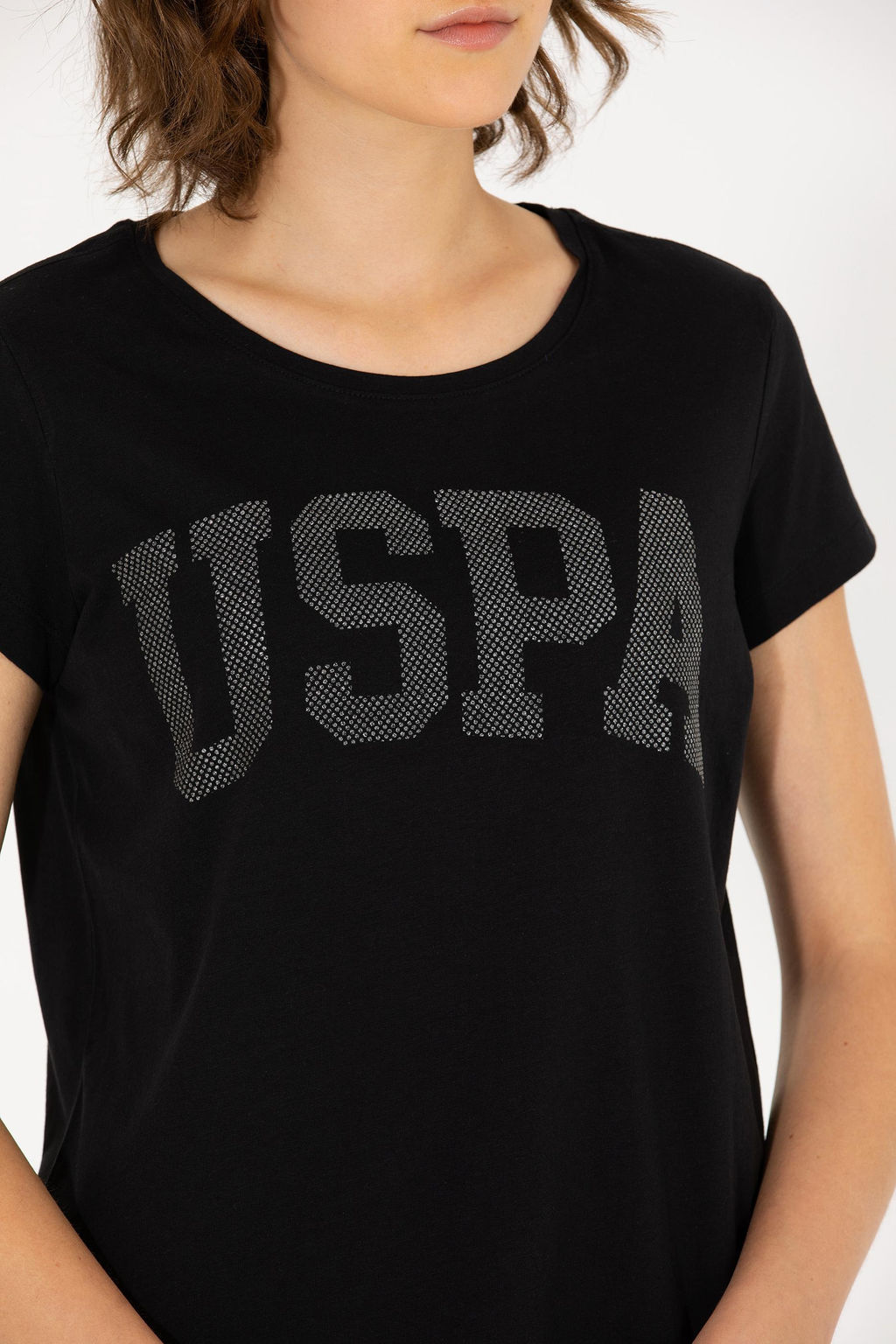 U. S. Polo Assn Женская черная базовая футболка с круглым вырезом - U.s. polo assn фото 7