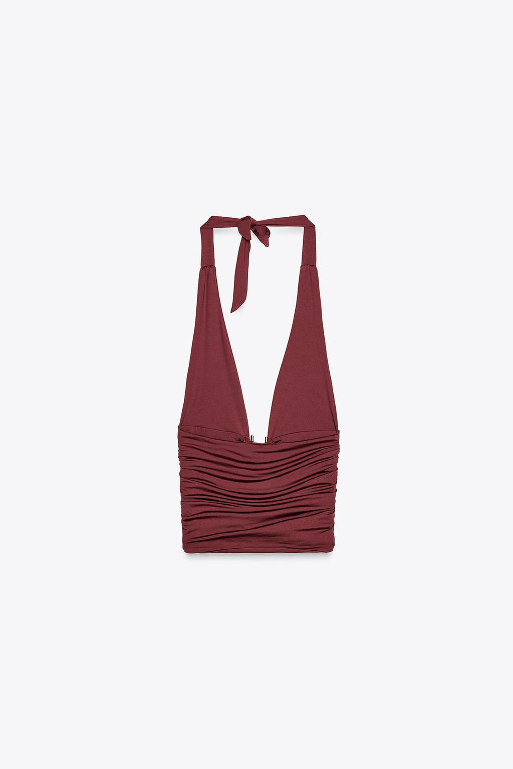 DRAPED HALTER TOP - Zara фото 7