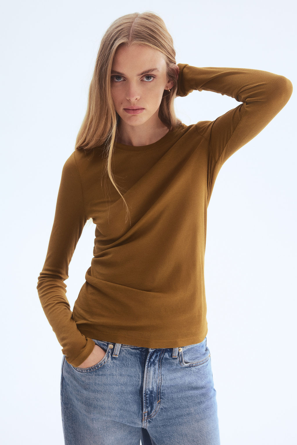 Camiseta en canal? de algod?n pima - H&m фото 3