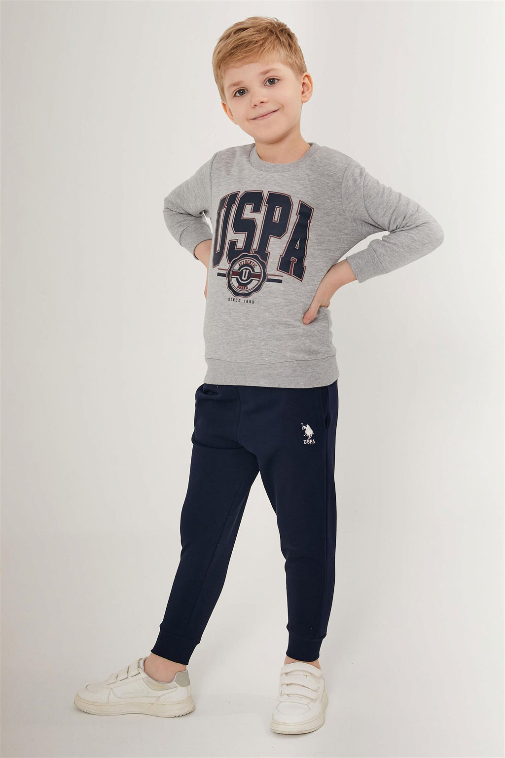 U. S. Polo Assn Серый меланжевый пижамный комплект для мальчика - U.s. polo assn фото 8