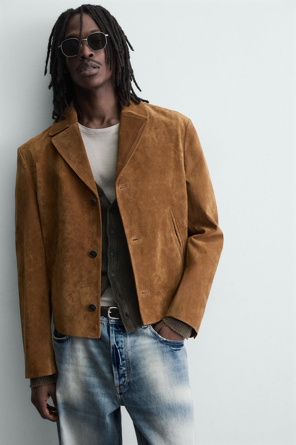 LEATHER SPLIT SUEDE JACKET - Zara фото 14