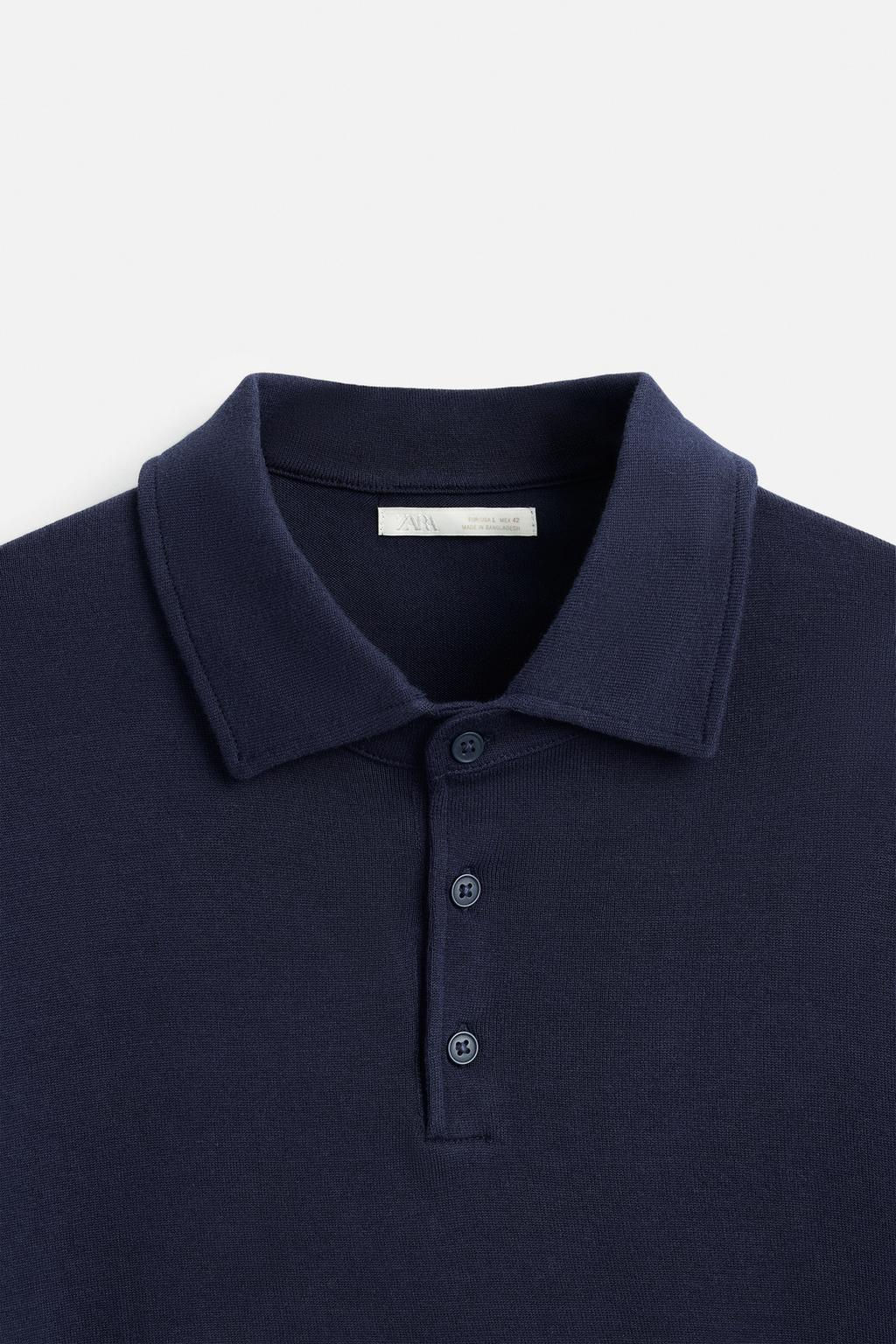 KNIT COTTON POLO SHIRT - Zara фото 19