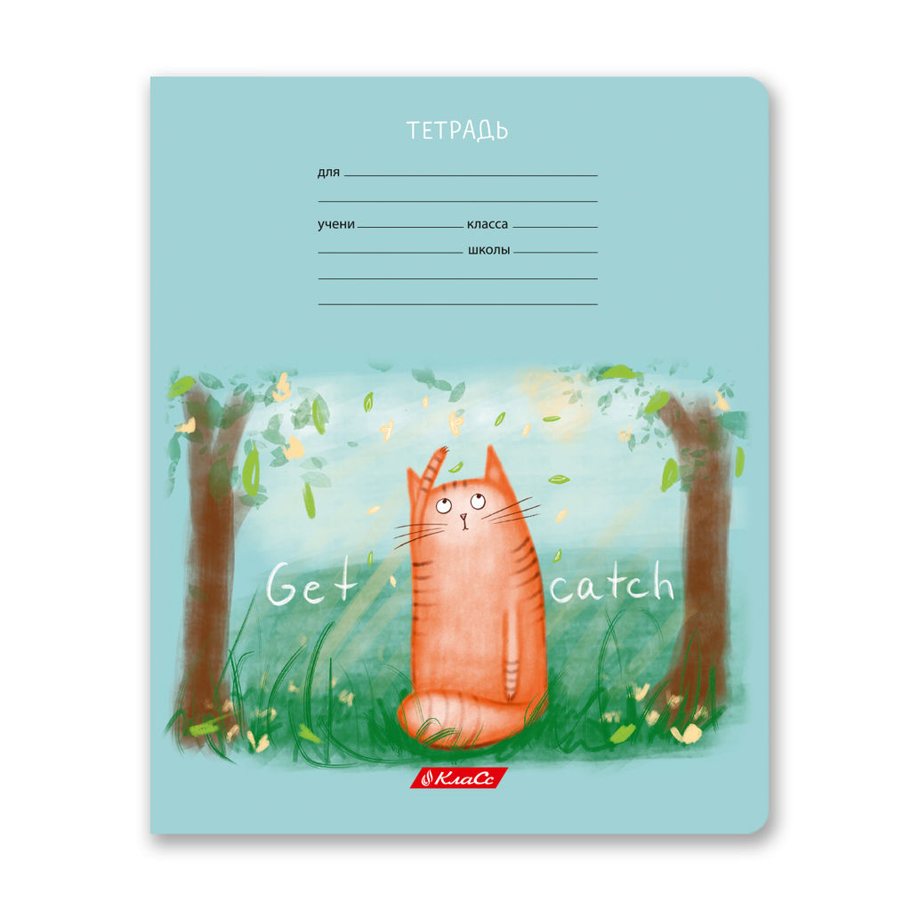 Светоч 18ТЕТк-003 Тетрадь ученическая школьная, выборочный лак, A5 18 л. на скобе 65 г/кв.м , белизна 100 % 20 шт. клетка 000706 Жизнь кота Абрикоса