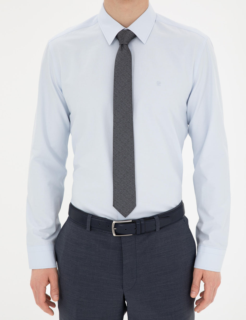 A__k Mavi Slim Fit Uzun Kollu Basic G_mlek
