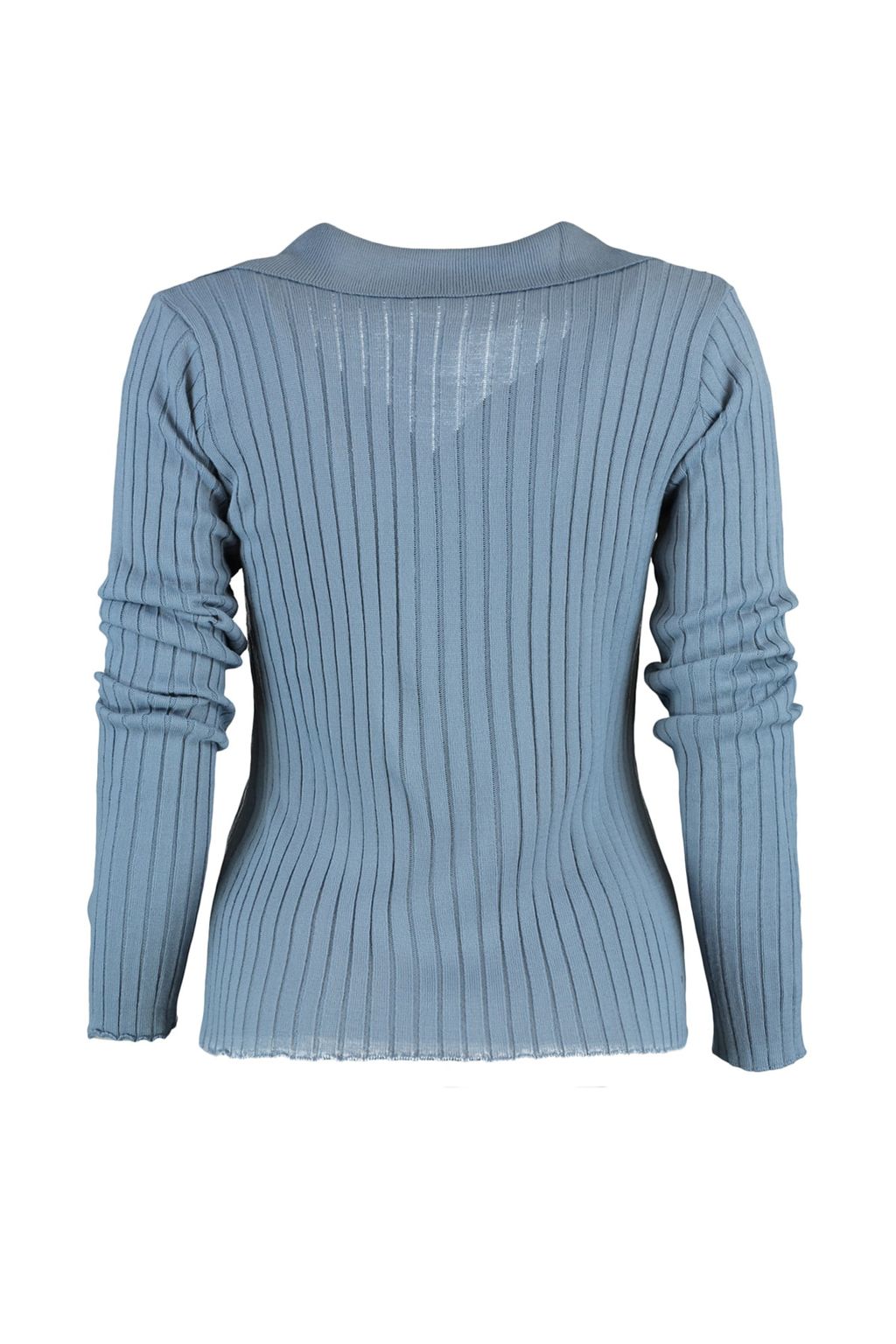 Indigo Kol Ucu Detayl? Polo Yaka Triko Kazak TWOAW21KZ1113