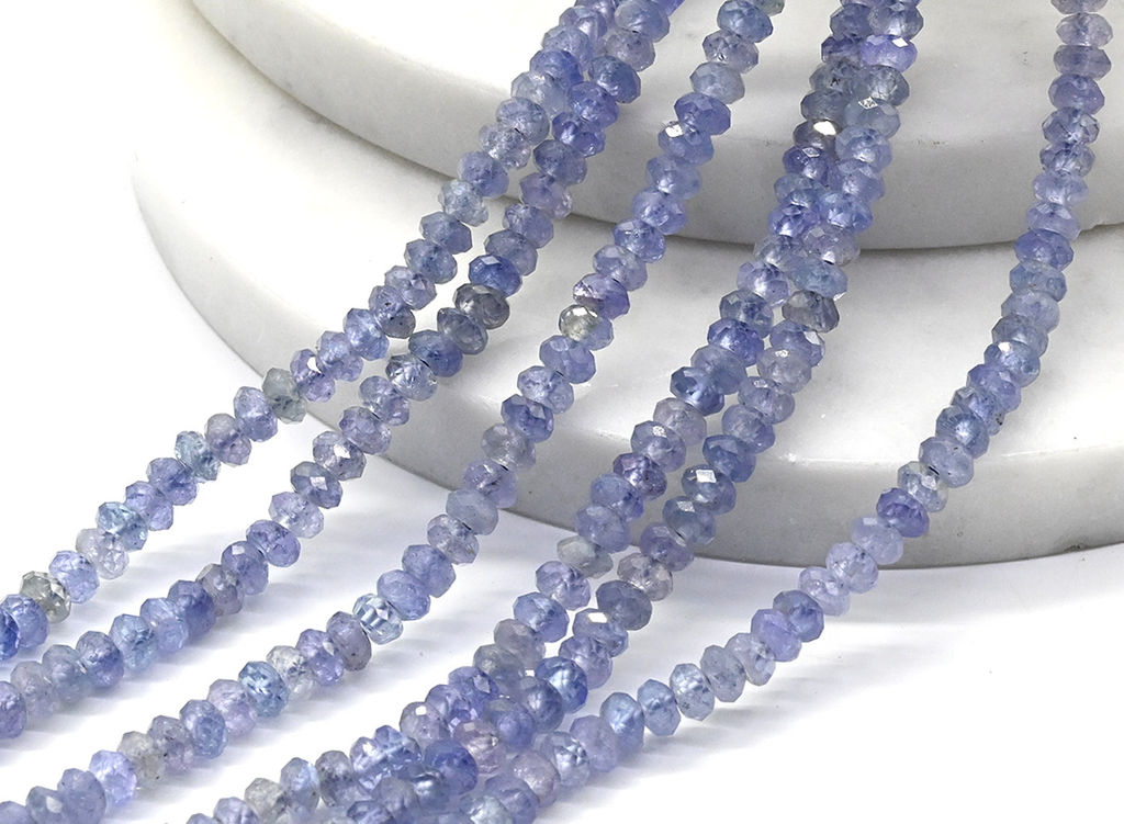 Бусины из танзанита рондель гр.4мм, 39см, 165 бусины Радуга камня