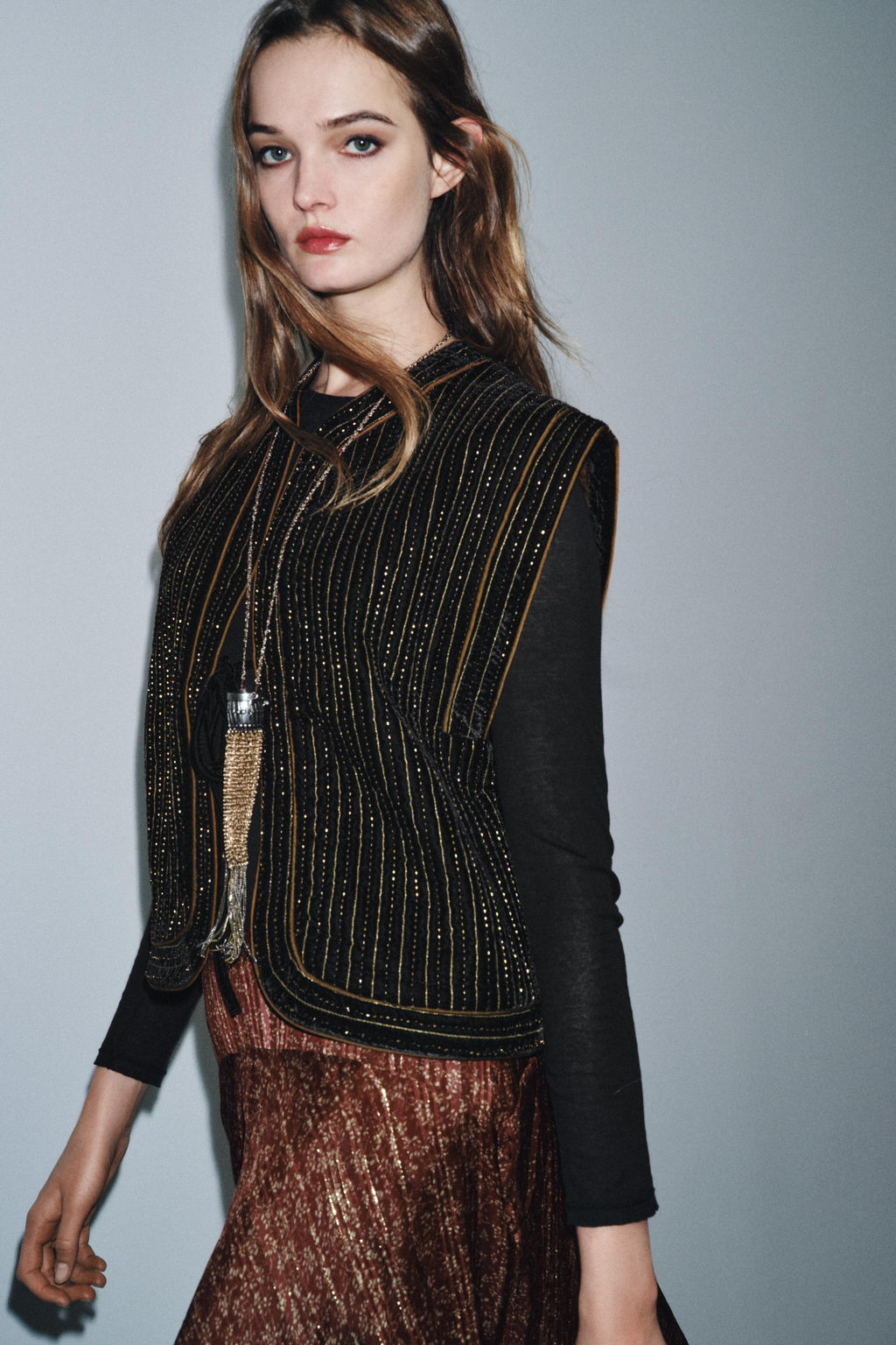 VELVET QUILTED WAISTCOAT ZW COLLECTION LIMITED EDITION - Zara фото 2