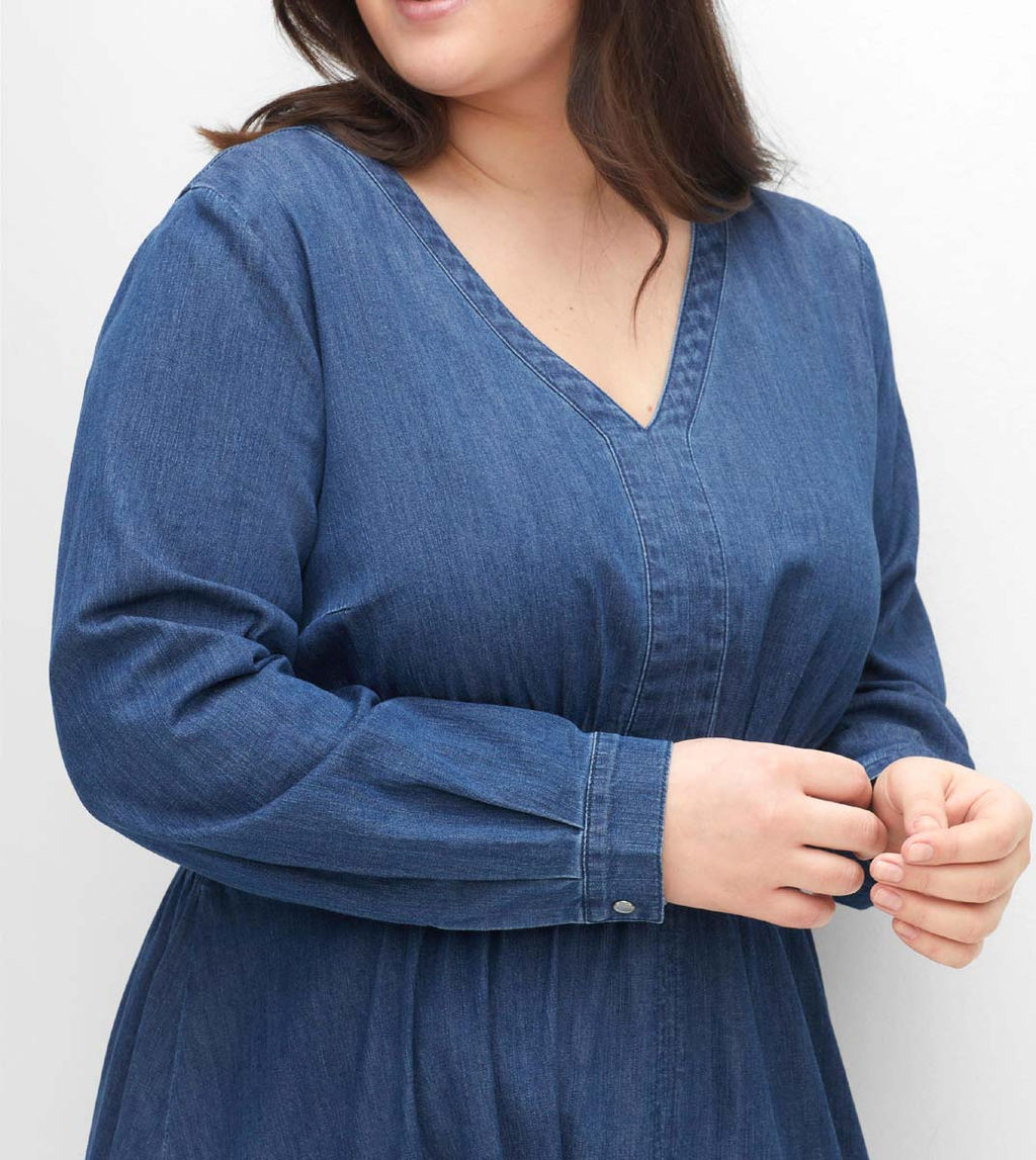 Джинсовое платье, синее - Sheego фото 6