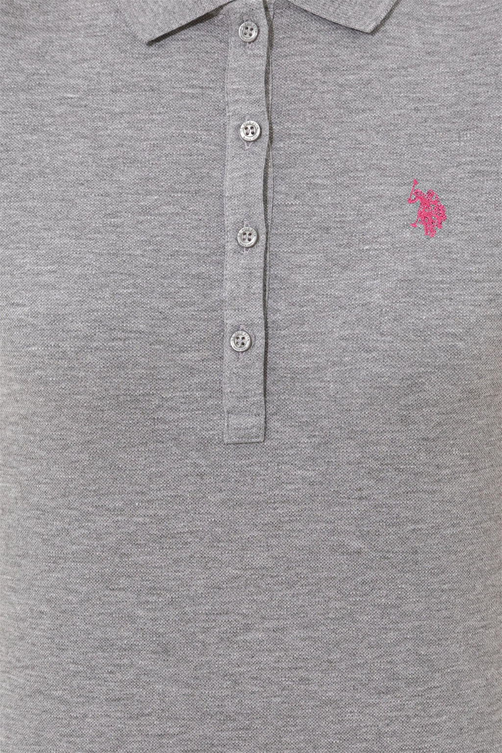 Женская серая меланжевая базовая футболка с воротником-поло Неожиданная скидка в корзине - U.s. polo assn фото 6