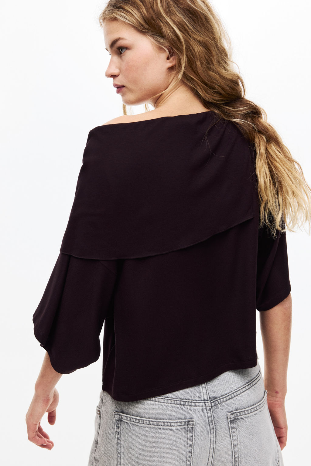 Cape-detail jersey top - H&m фото 8