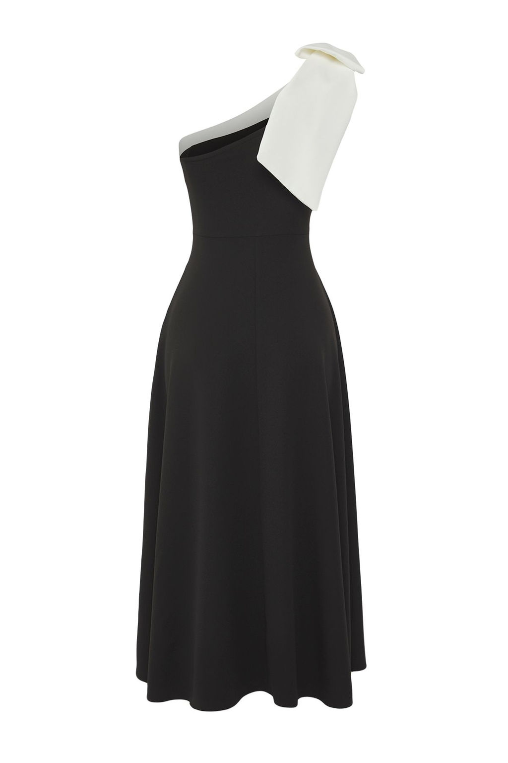 Siyah-Beyaz Fiyonk Detayl? Abiye Gece Mezuniyet Elbisesi TPRSS25EL00290