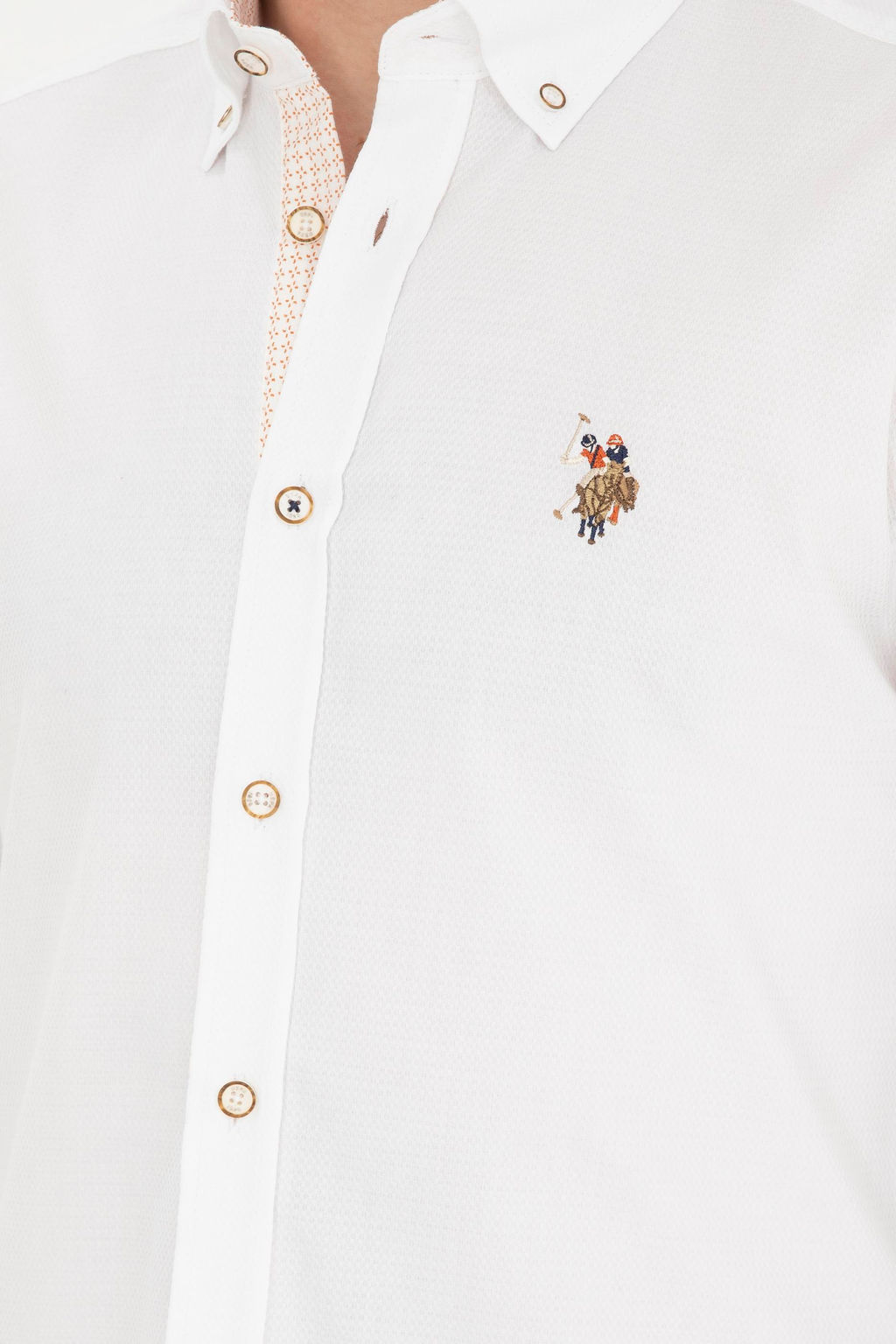 Мужская белая рубашка с длинным рукавом - U.s. polo assn фото 7