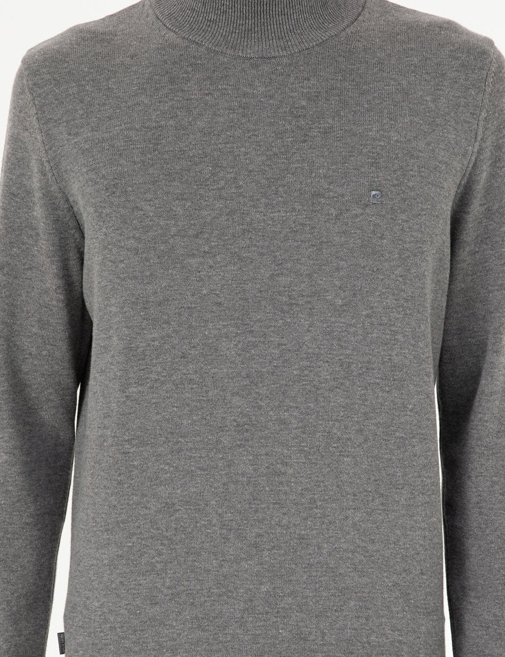 Gri Melanj Slim Fit Yar_m Bal_k__ Yaka Basic Triko Kazak - Pierre cardin фото 6