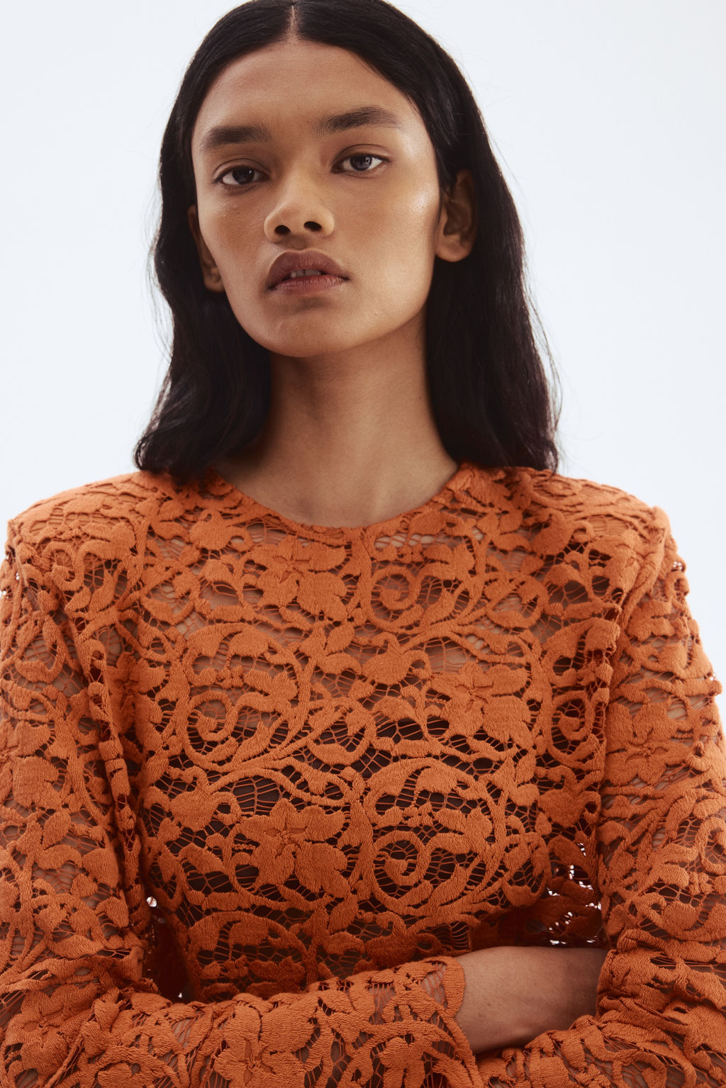 Blusa de encaje con hombreras - H&m фото 5