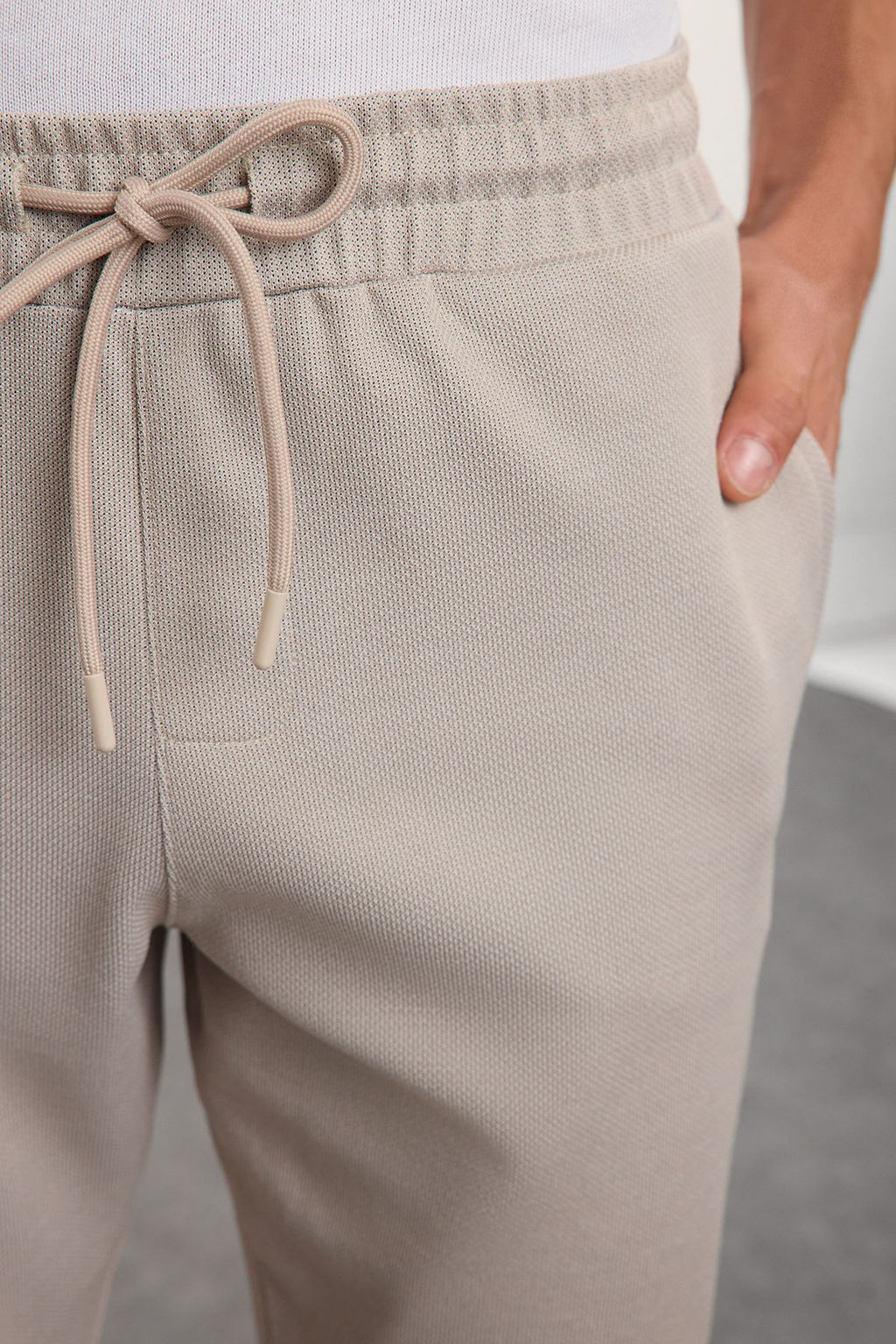 TRENDYOL MAN Bej Regular Fit Orme Esnek Rahat Beli Baglamal? Lastikli Duble Paca Kumas Pantolon TMNAW25PL00002 - Trendyolmilla фото 14