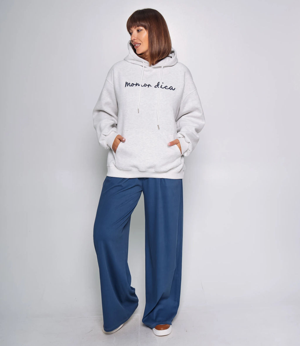 Худи #КТ2033 (3), светло-серый меланж