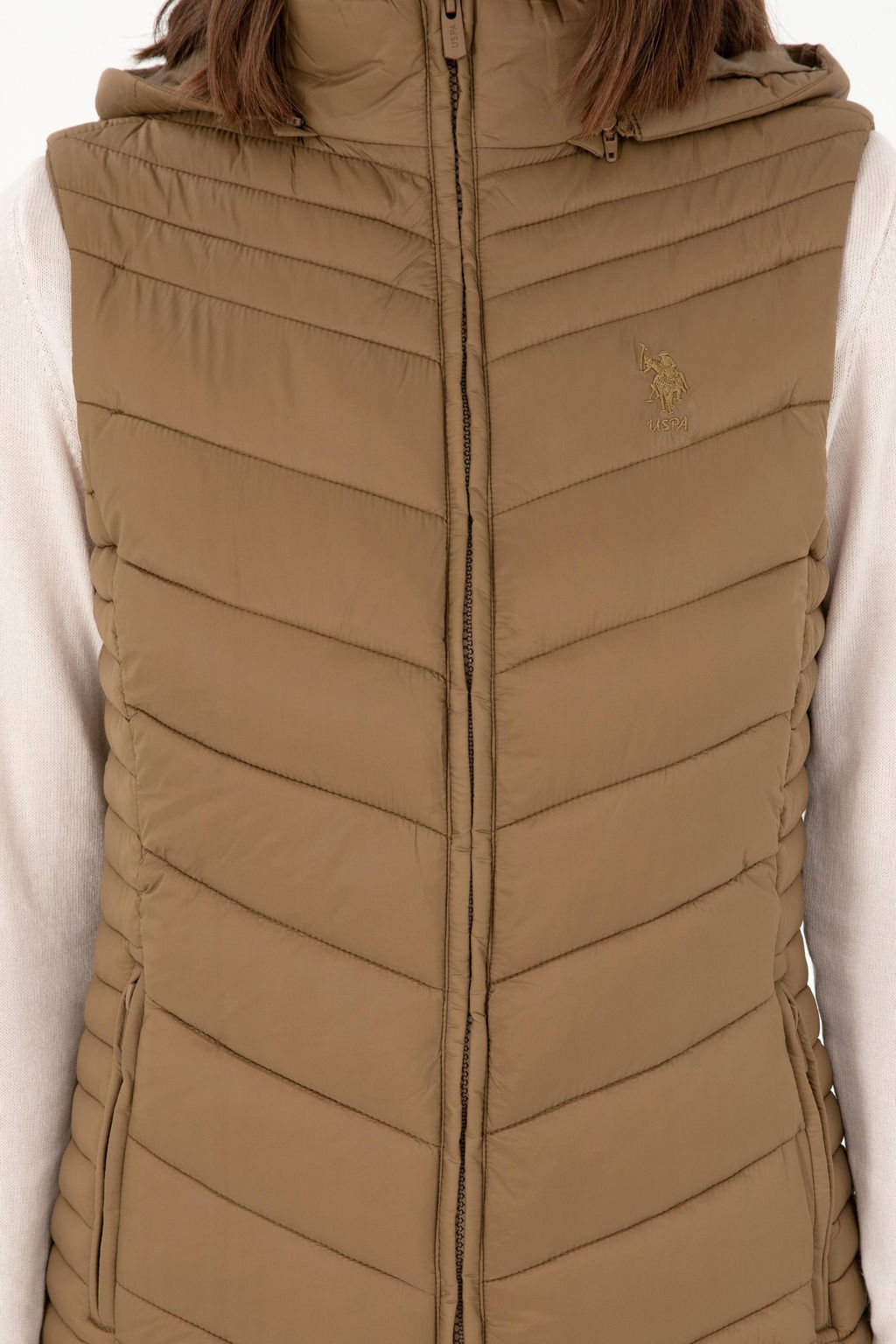 Женский жилет цвета хаки - U.s. polo assn фото 6