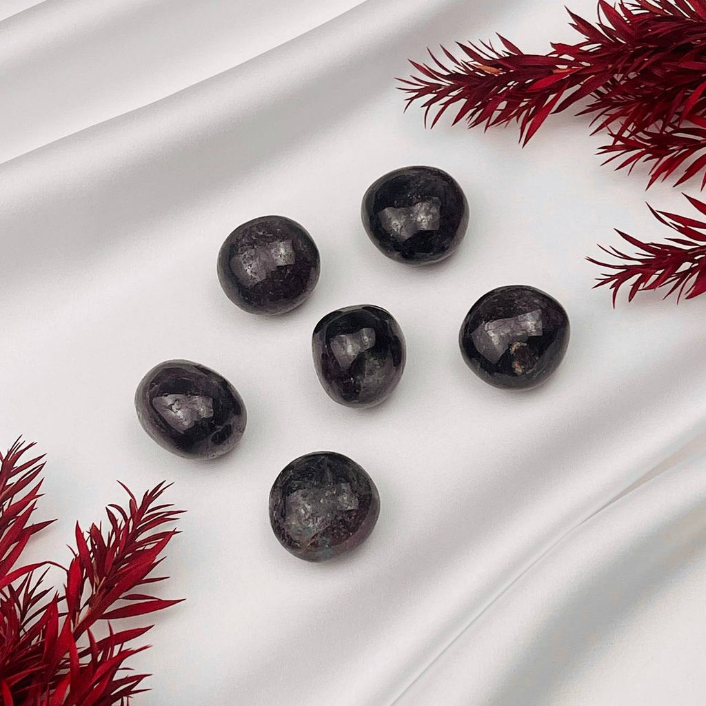 Галтовка из Граната с Арфедсонитом - Радуга самоцветов фото 2