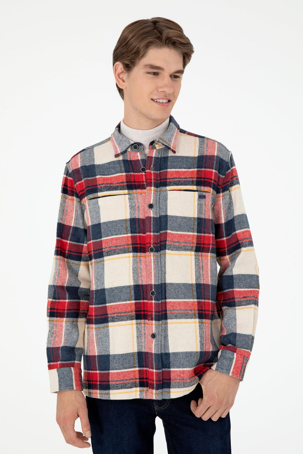 Мужская темно-синяя рубашка с длинным рукавом - U.s. polo assn фото 10