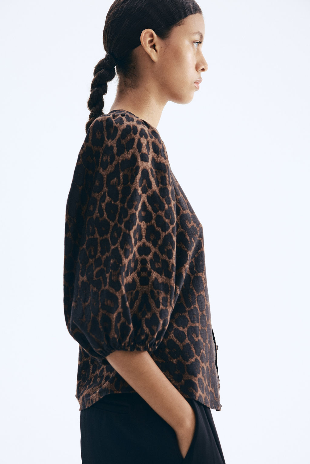 Blusa en mezcla de lino - H&m фото 14