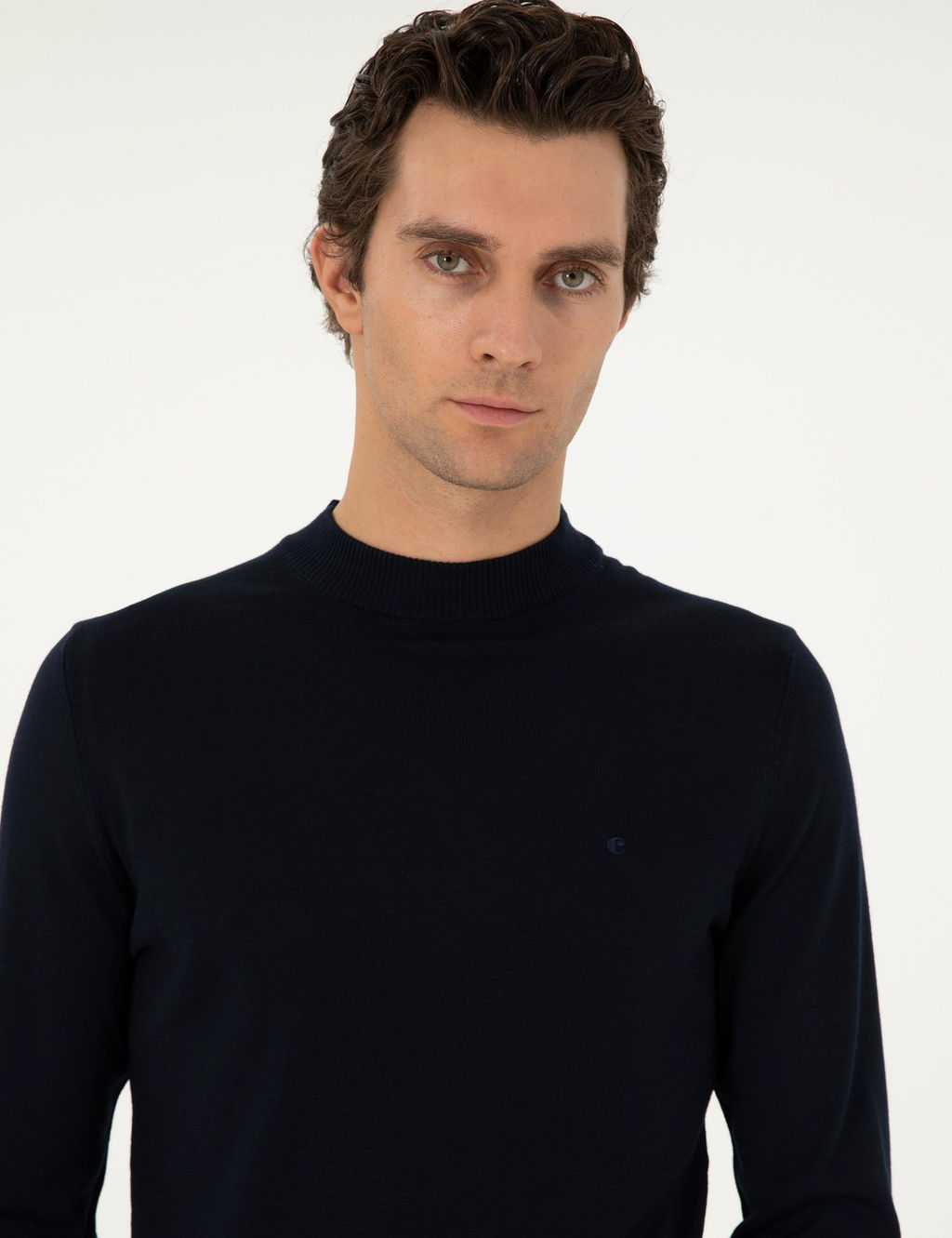 Темно-синий базовый свитер узкого кроя - Cacharel фото 2