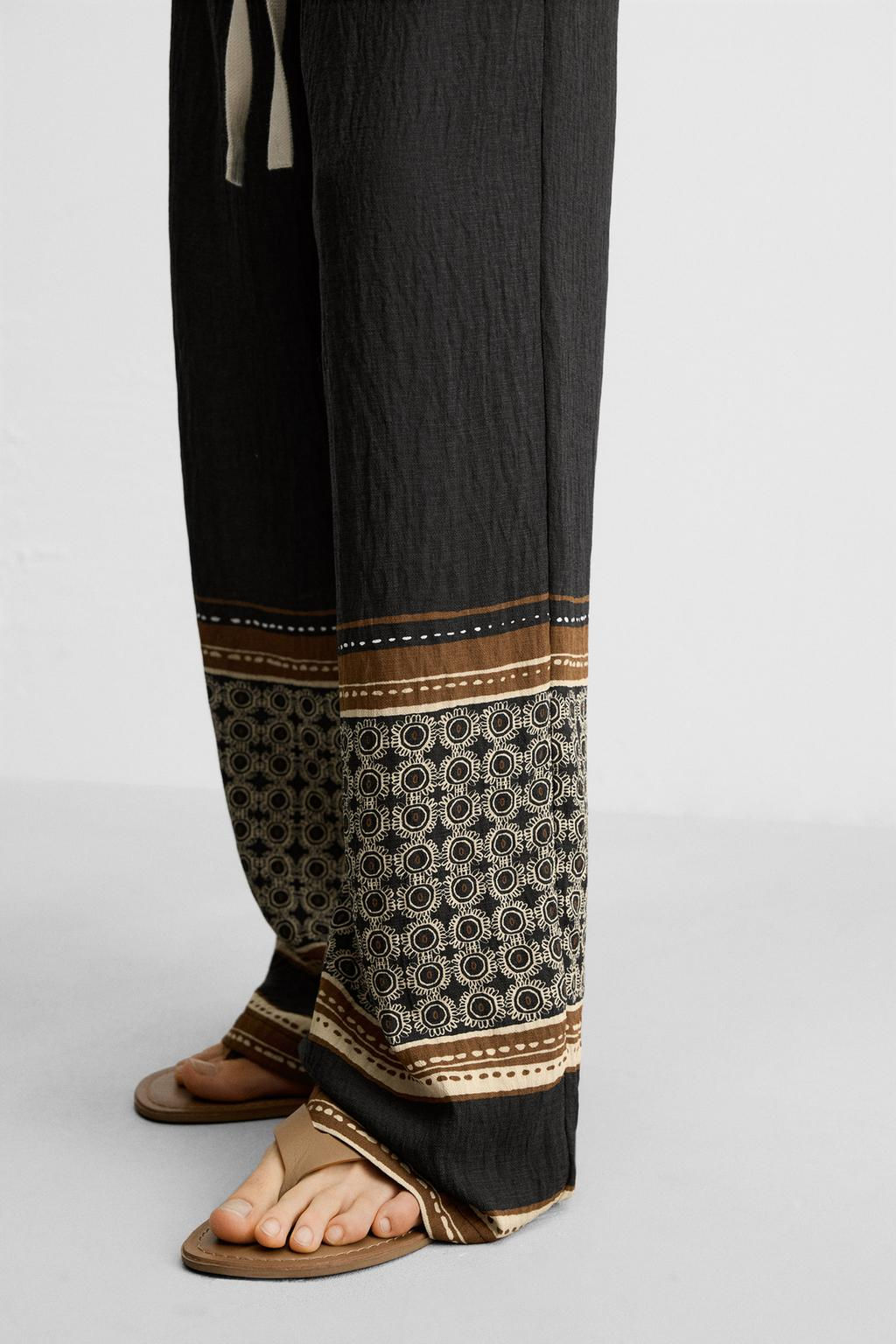 RELAXED FIT COLOUR BLOCK TROUSERS - Zara фото 5