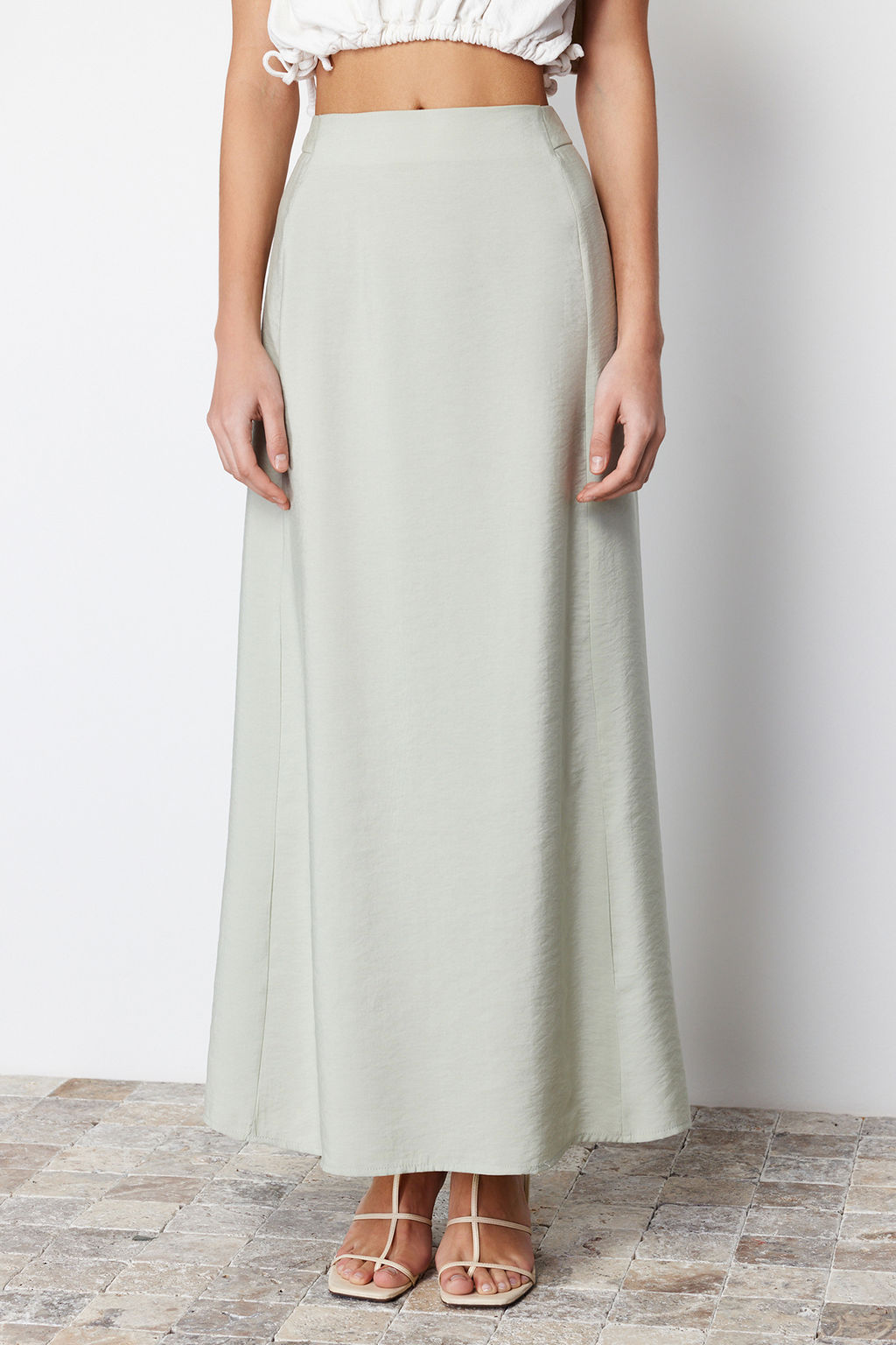 TRENDYOLMILLA Mint Modal Icerikli A-line Maxi Boy Dokuma Etek TWOSS24ET00058  фото 5