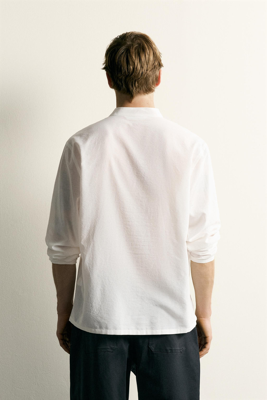 CAMISA RELAXED FIT ALGOD?N - VISCOSA LAZOS / Blanco roto - Zara фото 3