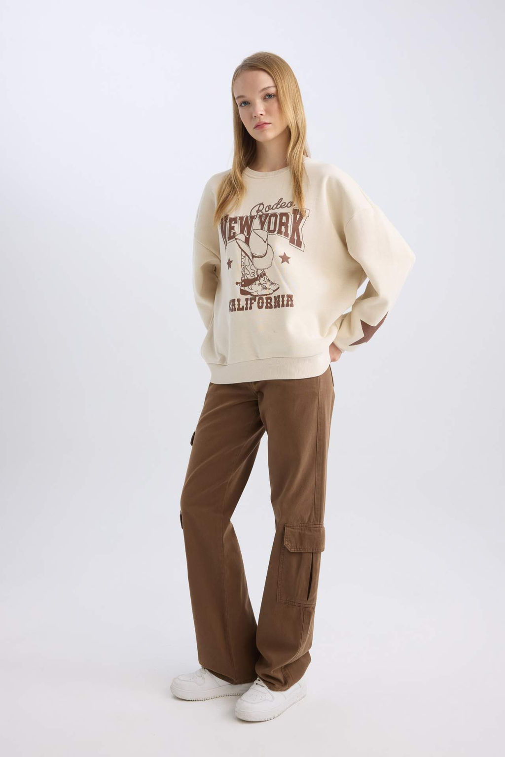 Gabardin Pantolon Straight Fit Kargo Cepli Normal Bel Duz Paca - Defacto фото 3