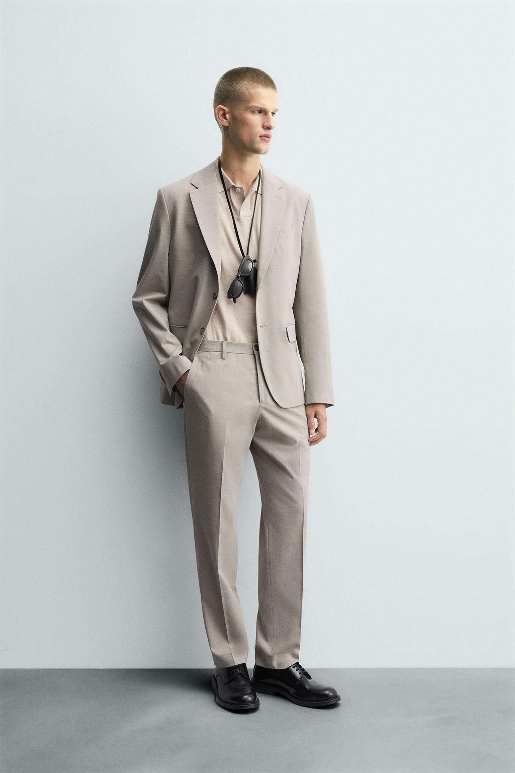 TEXTURED SUIT TROUSERS