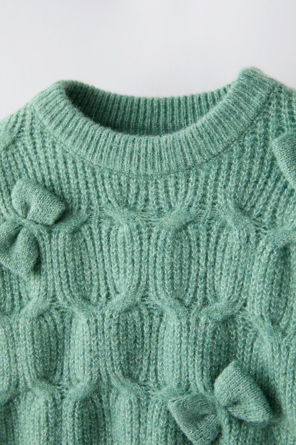 KNIT SWEATER WITH BOWS - Zara фото 3