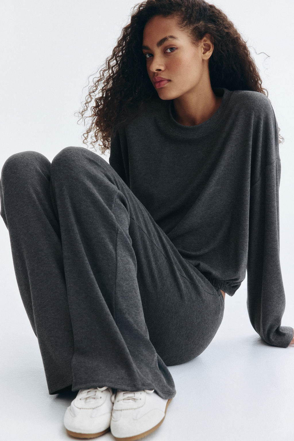 Flared fine-knit trousers - H&m фото 3