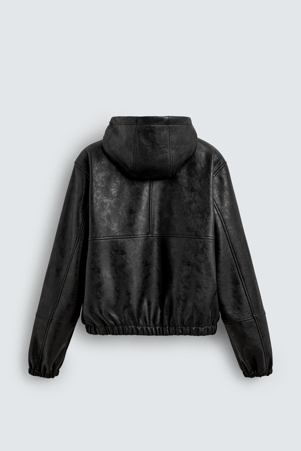 HOODED LEATHER EFFECT JACKET - Zara фото 8