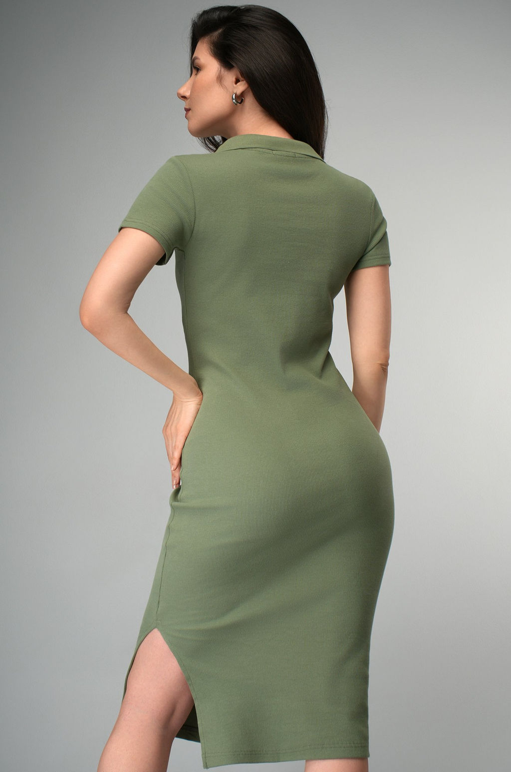 Женское платье-поло в рубчик Happyfox - Happy fox фото 4